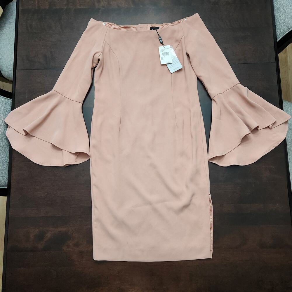 NWT Bardot Solange Off The Shoulder Midi Dress Size 8/Medium - Picture 2 of 7